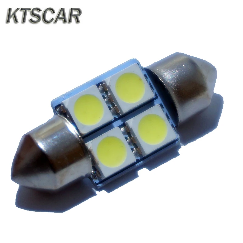 KTSCAR 6 шт. Festoon C3W C5W C10W автомобильная светодиодная лампа 36 мм 31 39 41 4SMD 4LED 5050