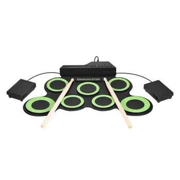 

Kids Silicone Electronic Drum Children Portable Roll Up Musical Percussion Instruments Toys Baby Music Learning Drum Drumstick