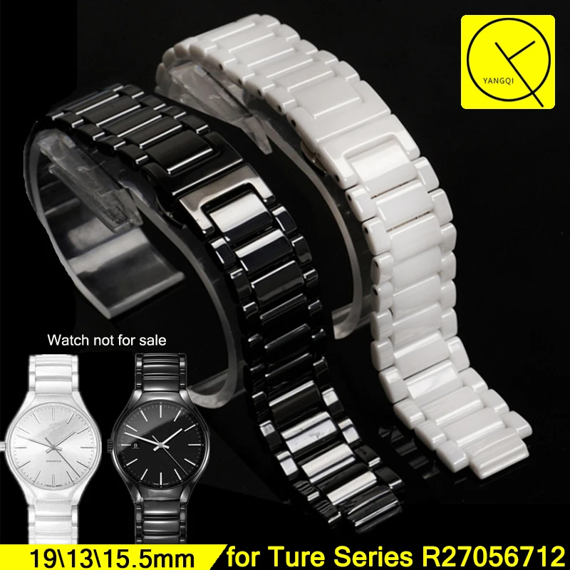 

Real Ceramaic Convex Mouth Watch Bracelets Stainless Steel Butterfly Buckle for Rado Ture Series R27056152 R27058012 Accessories