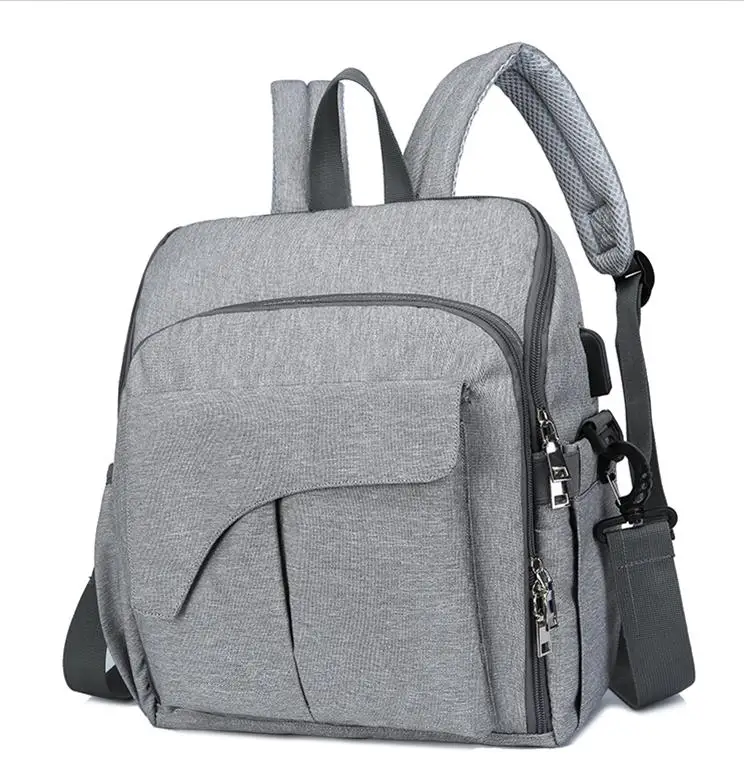Детская сумка для беременных, сумка для ребенка, большие сумки для подгузников, рюкзак для мамы, подгузник, 2 в 1, рюкзак для мам - Цвет: Серый