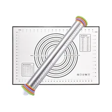 1 комплект Регулируемые Вертлюги из нержавеющей стали штырь с коврик для теста кухонные весы из нержавеющей стали Скалка+ тестомес мат набор инструментов