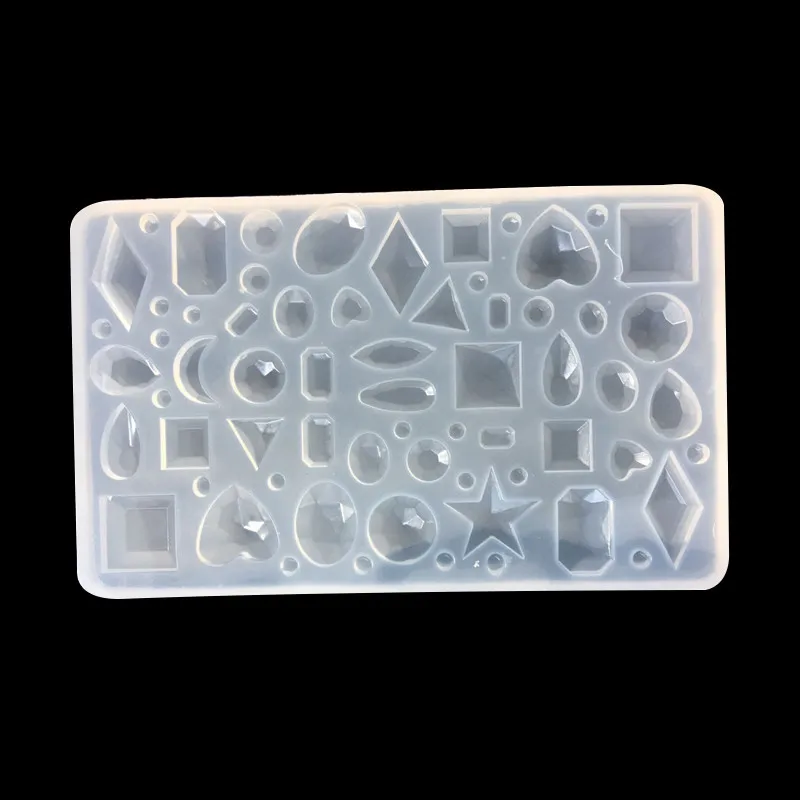 

Crystal drop time gem silicone mold round oval water droplets heart-shaped bottom DIY jewelry mold