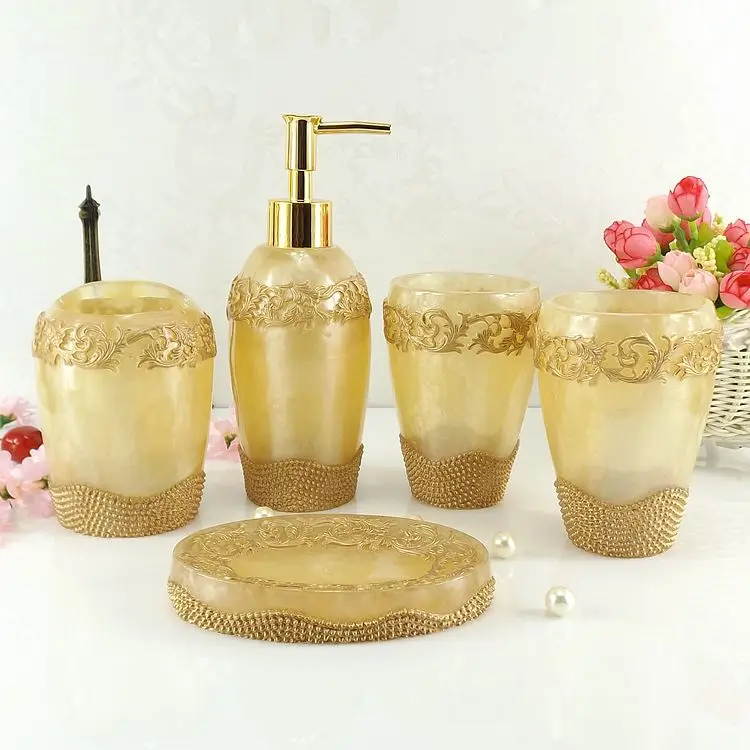 

2016 New Automatic Toothpaste Dispenser Lemei Resin Five Piece Bathroom Wash European Suit Pieces Of Sanitary Toothbrush Set
