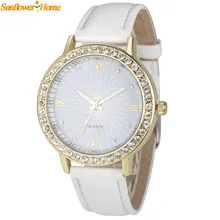 Newly Design Women Watch Luxury Rhinestone Watch Female PU Leather Wrist Watches Oct7
