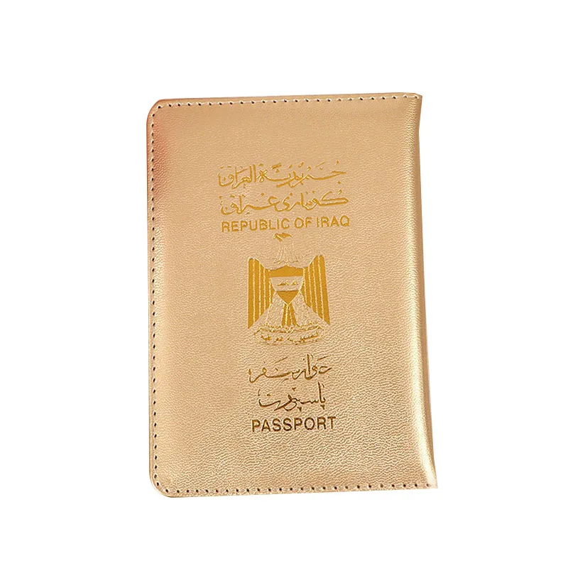 

Dikedaku Iraqi Glossy Leather Passport Holder Imprint Logo Passport Folder Pu Leather Common Fashion and Color of Men and Women