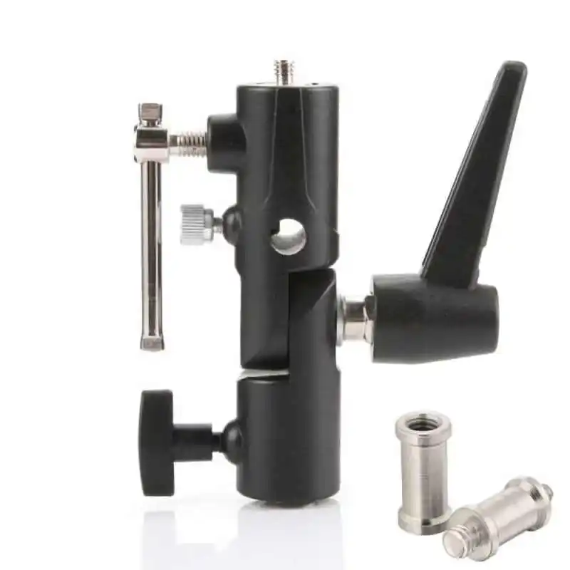 

Flash Light Stand Bracket for Camera Flash Shoe Adapter Swivel H-Type Umbrella Holder 1/4" 3/8" Flash Receiver Mount Light Stand