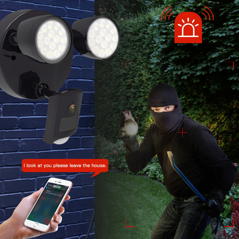  Vstarcam Outdoor HD 1080P LED Floodlight IP Camera Wifi Outdoor Waterproof Camera PIR Motion Detect - 33001747274
