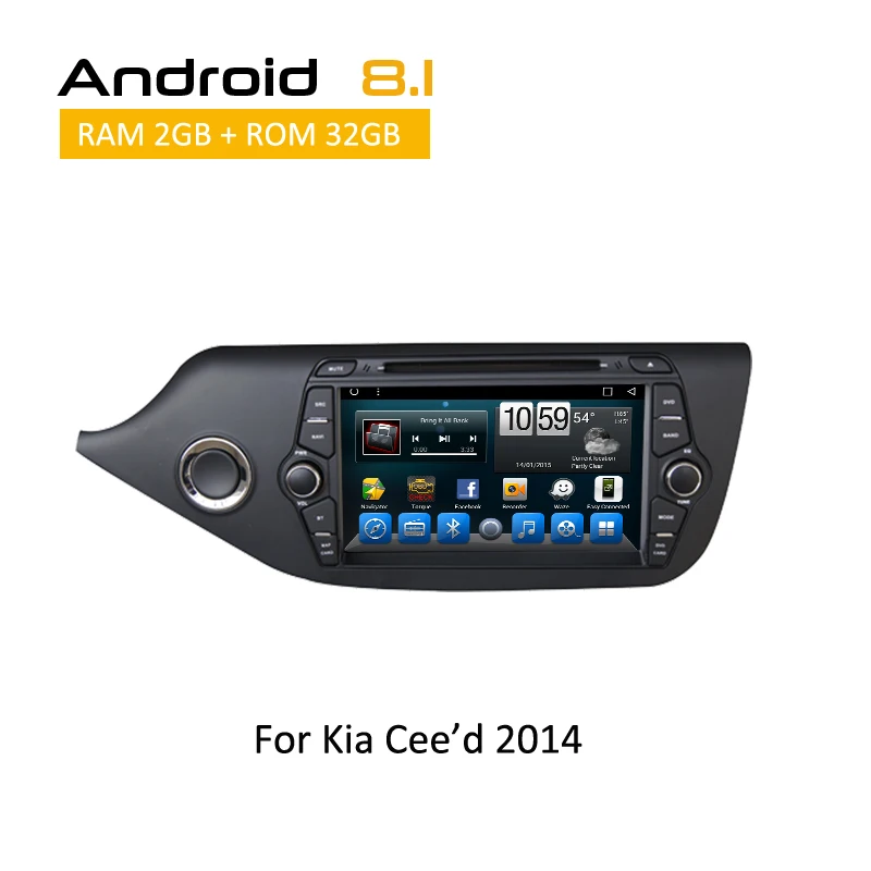 8inch car dvd palyer font b gps b font multimedia for KIA Ceed Android 8 1
