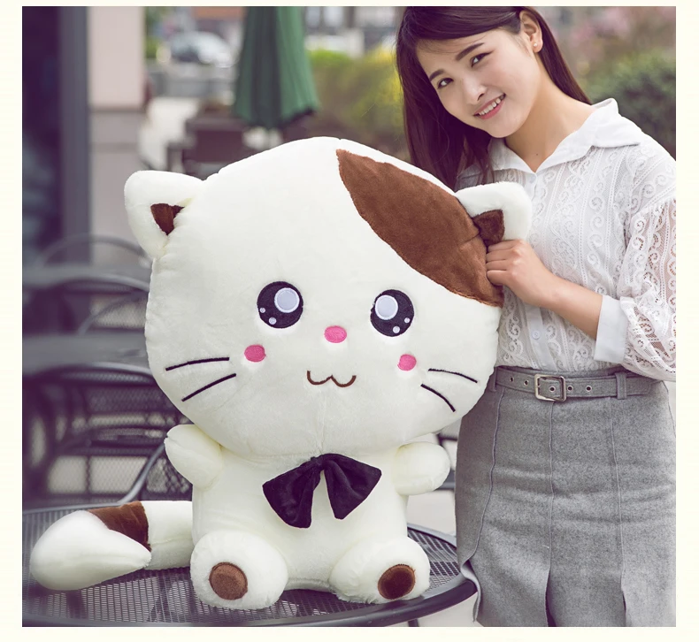 Dorimytrader Kawaii Cartoon Fat Cat Plush Doll Big Stuffed Anime Kitten Toy  Pillow for Children Adults Gift Decoration 70cm 28inch DY50460 (1)