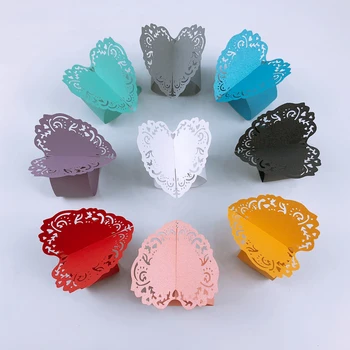 

50pcs Laser Cut Napkin Rings For Dinners Lunch Tables Home Wedding Heart Style Paper Napkin Ring Wedding Table Decoration