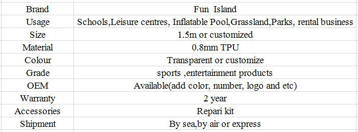F-L 1.5m TPU bubble ball