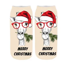 Удобные рождественские хлопчатобумажные носки; короткие носки с принтом; сказочные дышащие рождественские носки; безупречные Праздничные Носки; Meias Hocoks