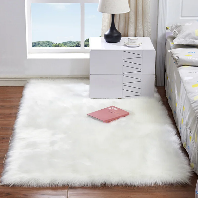 

Soft Artificial Sheepskin Rug Chair Cover Artificial Wool Warm Hairy Carpet Seat Fur Fluffy Area Rugs Home Decor 60*120cm