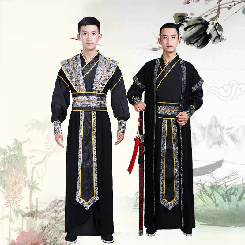 Hanfu мужской сценический костюм, костюм фехтовальщика Тан, одежда для женщин и мужчин, традиционный халат в китайском стиле, костюмы для выступлений