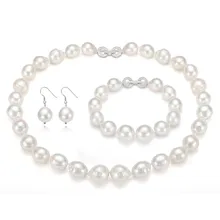 SNH AA 10-12 мм ожерелье с жемчугом Эдисона и браслет и серьги из стерлингового серебра 925 пробы натуральный культивированный пресноводный жемчуг ювелирные наборы