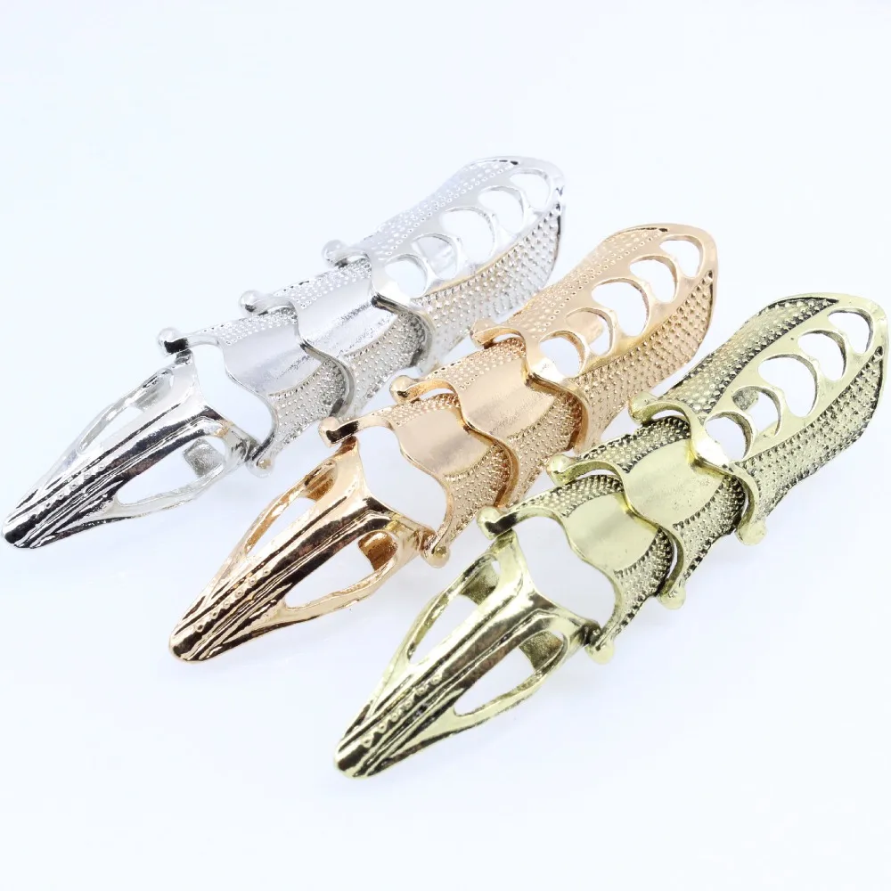 

Hot high quality pop punk tip nails multi-section alloy ring for female