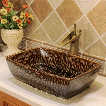 

Glazed Ceramic Art Basin Sink Counter Top Wash Basin Bathroom Vessel Sinks vanities new ceramic wash basin bathroom sinks