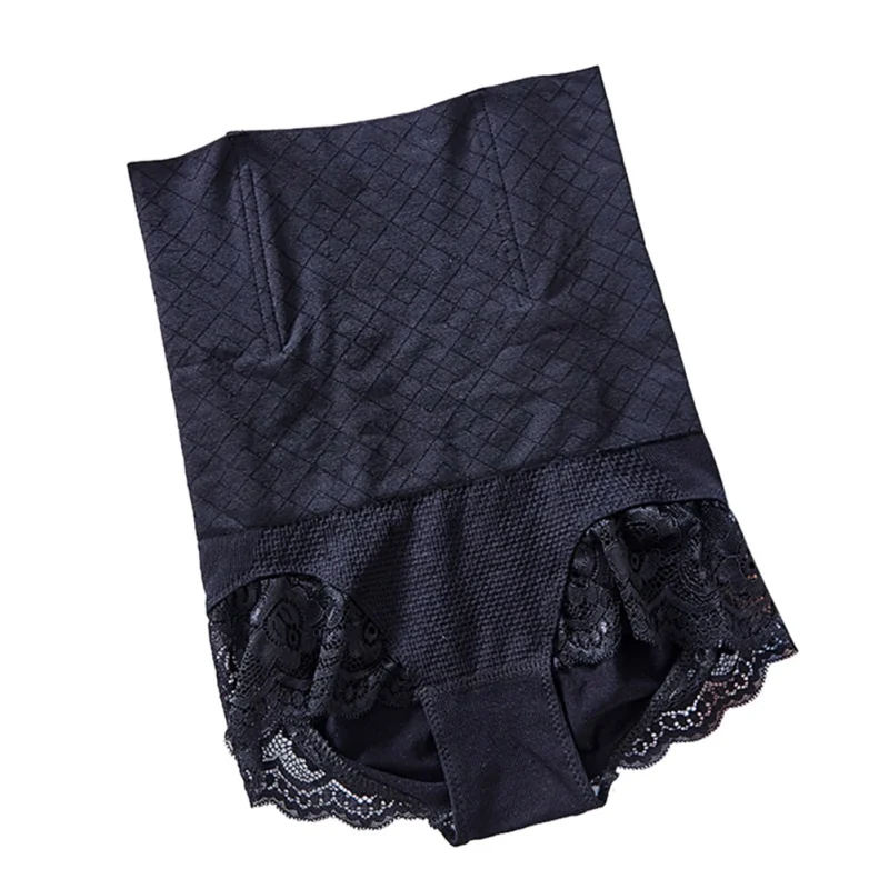Для женщин послеродовые брюки с высокой талией кружевной отделкой Бесшовный корпус хип Корректирующее утягивающее белье с идеальная связка