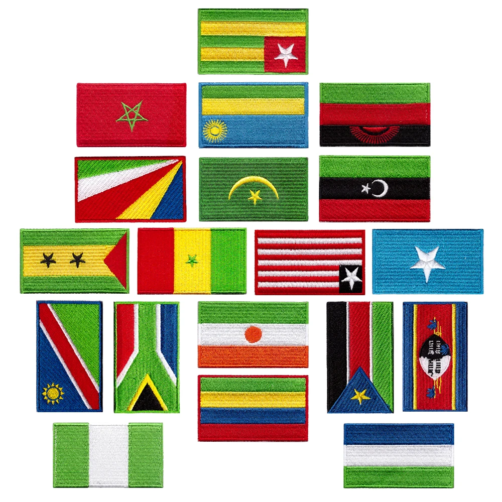 Нигерийский Южно-Африканский марокканский Свазиленд mauritory Rwanda флаг Танзании 3D вышивка патч