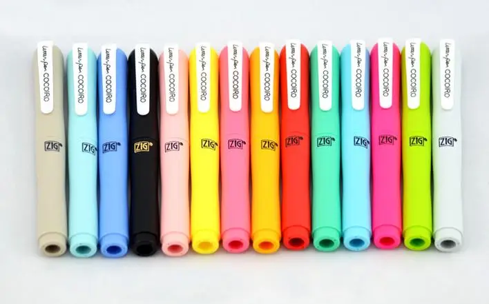 Lettering Pens ZIG Cocoiro Kuretake Letter Brush Penholder 16 Colors Japan Pen Shell