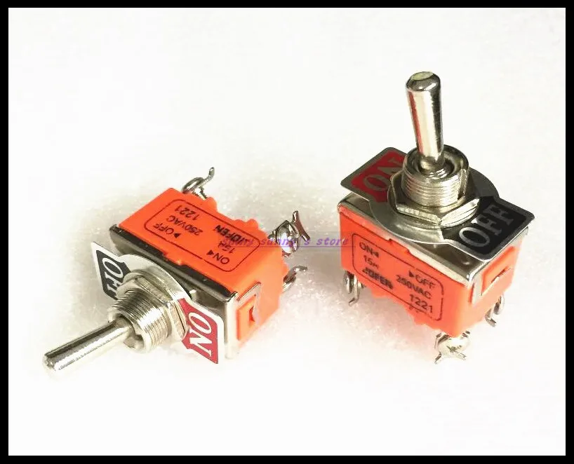 

5pcs/Lot 4-Pin DPST 2 Position ON-OFF 15A 250VAC Toggle Switch 1221 Brand New