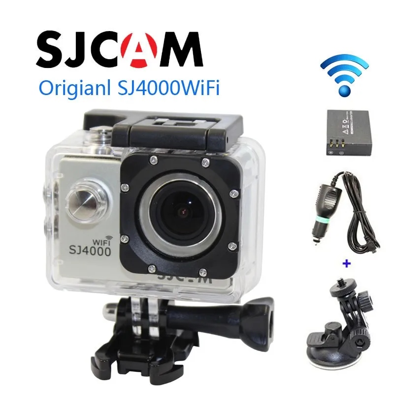 SJ4000 Wi-Fi SJCAM Спортивная Экшн-камера Камера+ автомобиля Зарядное устройство+ штатив+ 1 дополнительная батарея для съёмок цифрового видео в качестве Камера