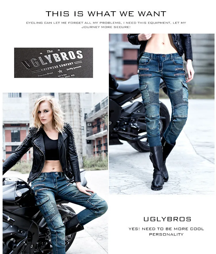 Модные прямые джинсы Размер 25 26 27 uglybros Moto rpool ubs11 джинсы Moto rcycle защиты Штаны женщин Moto Штаны