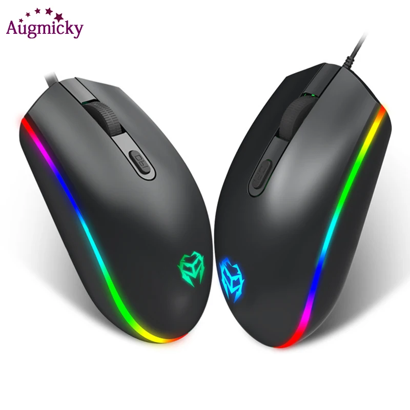  Augmicky RGB Backlight Ergonomic Optical Gaming Mouse 1600 DPI Optical USB Wired Mice For LOL DOTA 