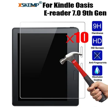 

XSKEMP 10Pcs/Lot 9H Tempered Glass For Amazon Kindle Oasis E-reader 7.0 9th Gen 2017 LCD Tablet Screen Protector Protective Film