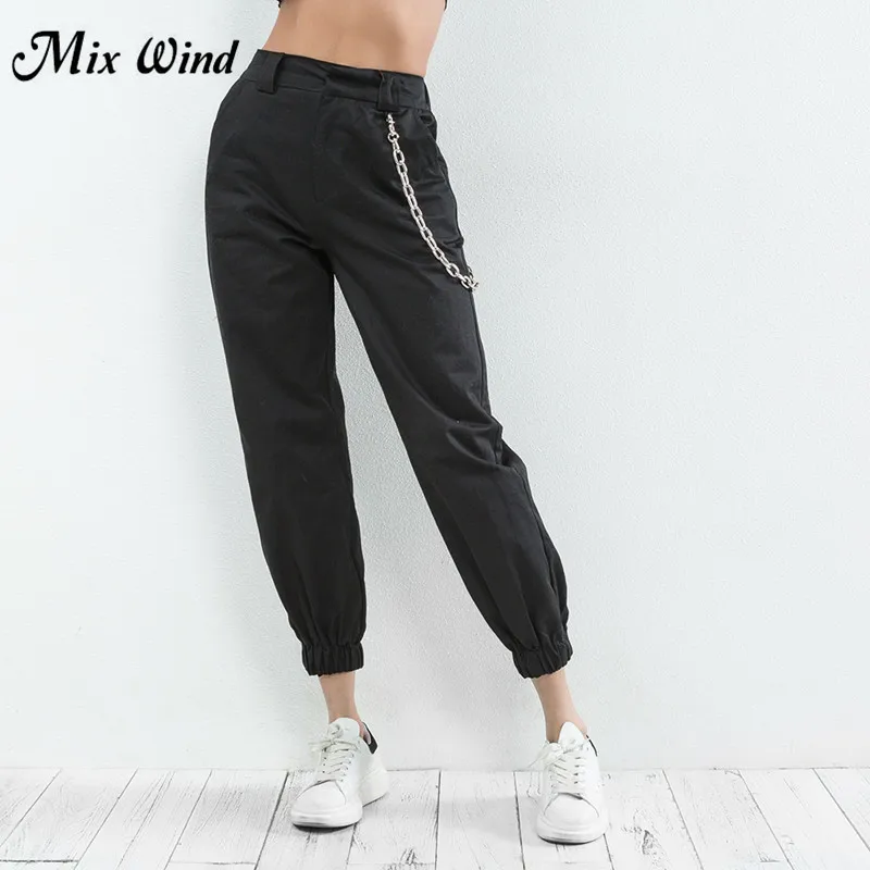 track pants with chain pockets