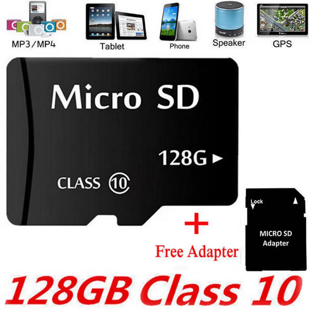 Новая карта памяти Micro SD 2G/4G/8G/16G/32G/64G/128G/256G Flash TF Class 10 SDXC SDHC карта+ Бесплатный адаптер