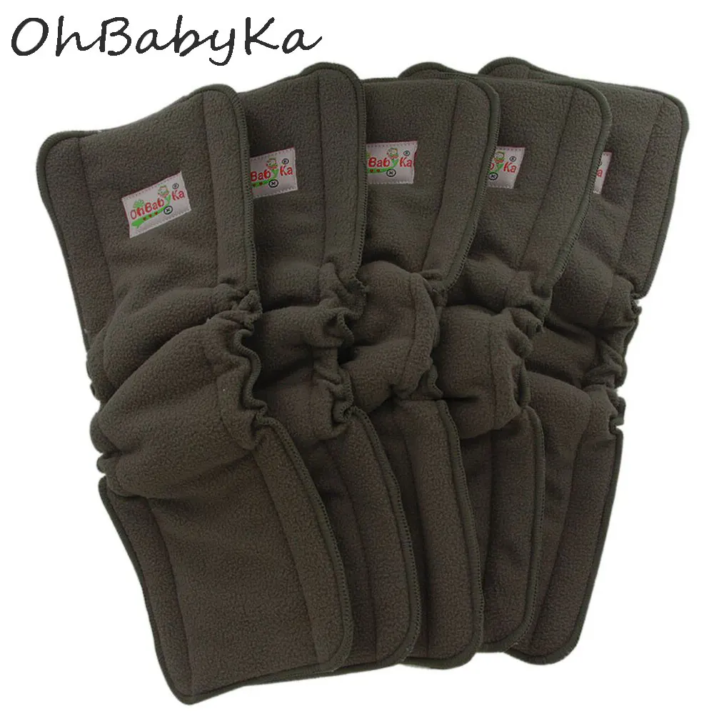 Ohbabyka брендовые Подгузники моющиеся бамбуковые угольные вкладыши для детских