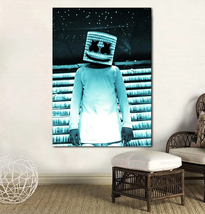 Marshmello постер DJ Movie Art Холст печать стены Искусство домашний Декор без рамки