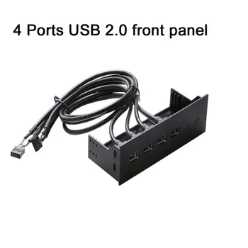 

USB 2.0 Front Panel Cable Adapter No external power needed 5.25'' Plug and play 4 Port PC USB2.0 Bracket 19 Pin USB 2.0 hub 60cm