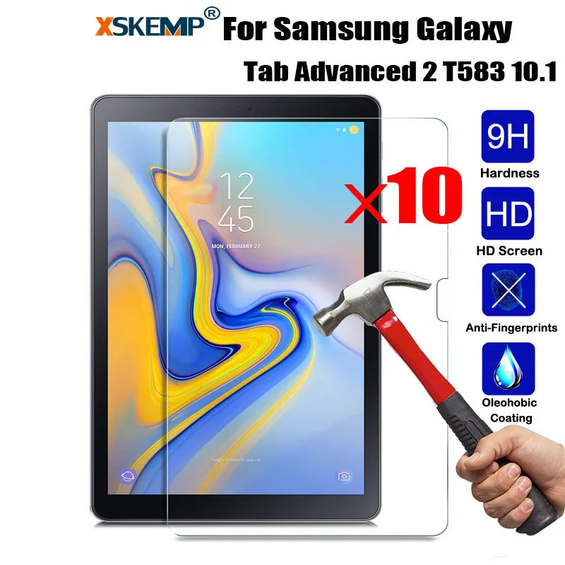 XSKEMP 10 шт Оптовая 9 H Премиум закаленное Стекло пленка для Samsung Galaxy Tab расширенный 2 T583 противоударный пленка на экран планшета крышка