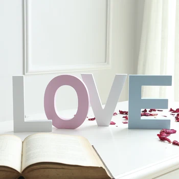

15cm / 10Cm Freestanding Wooden Word Color Letter Crafts Wedding Party Home Decoration DIY Custom Decoration Name Design