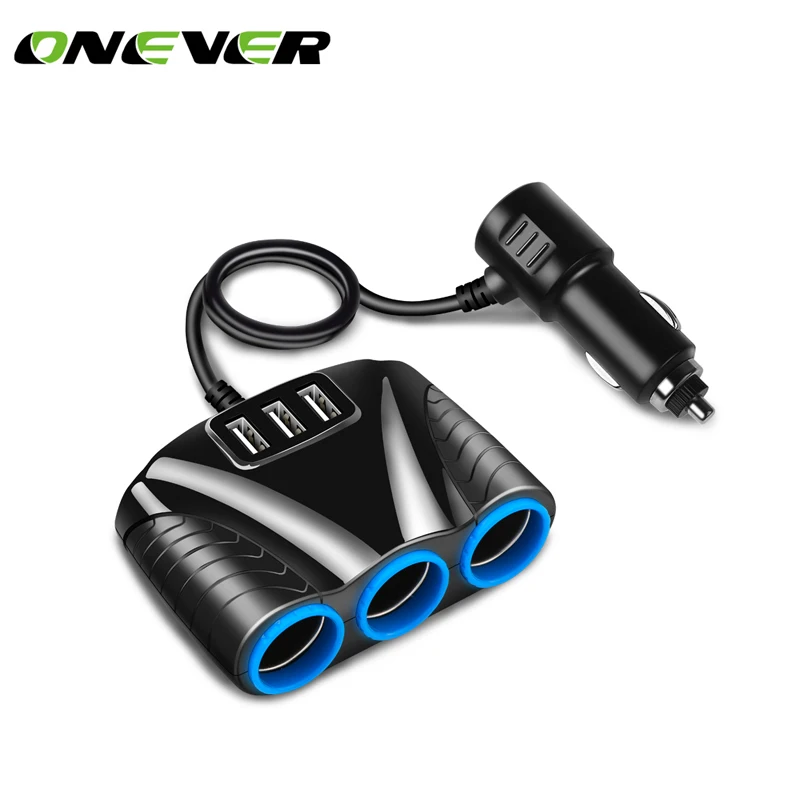 

3 USB Port 3 Way Auto Sockets Car Cigarette Lighter Adapter Splitter Lighter 5V 3.1A Output Power Car Charge For iPad Smartphone