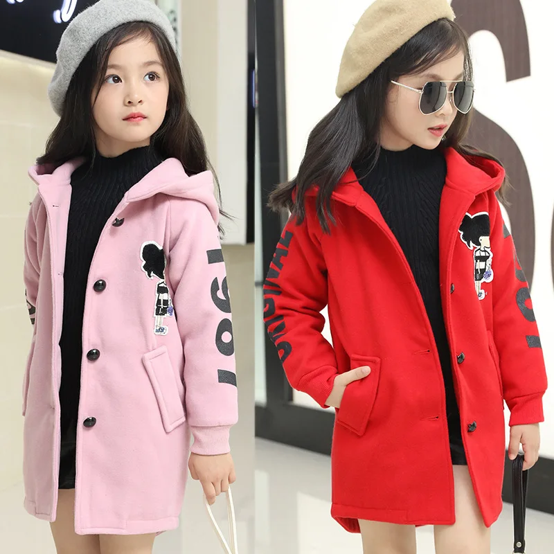 

2016 Rushed Casual Cotton Polyester Lycra Worsted Wear Wool Coat In Autumn And Winter The New School Children Wind Cartoon Tide