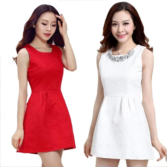 

Women Necklaces Summer Style Dress Fashion Big Size Sexy Casual Dresses Vestidos Puff Casual dress woman Small jacquard F724