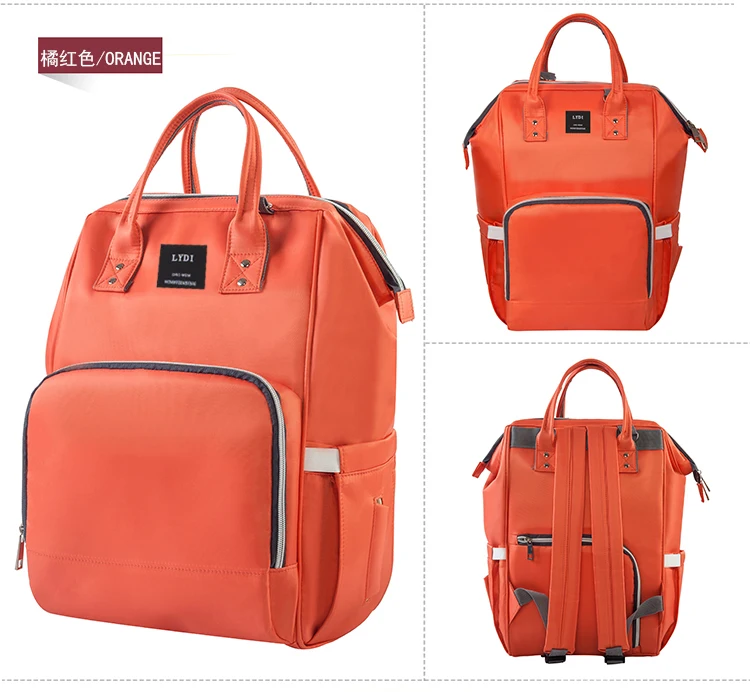orange diaper bag