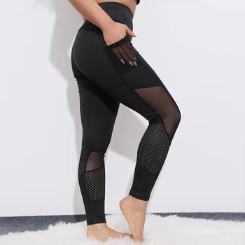 

CHRLEISURE Mesh Sport Leggings Sport Women Fitness Feminina Yoga Pants Fitness Women Yoga Leggings High Waist Booties Pants