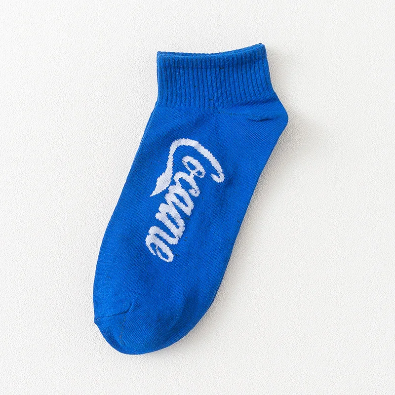 10 pcs = 5 pairs Men's Socks Trends Hip Hop Couple Socks Street Europe and America Low Help Boat Socks Men Cola socks