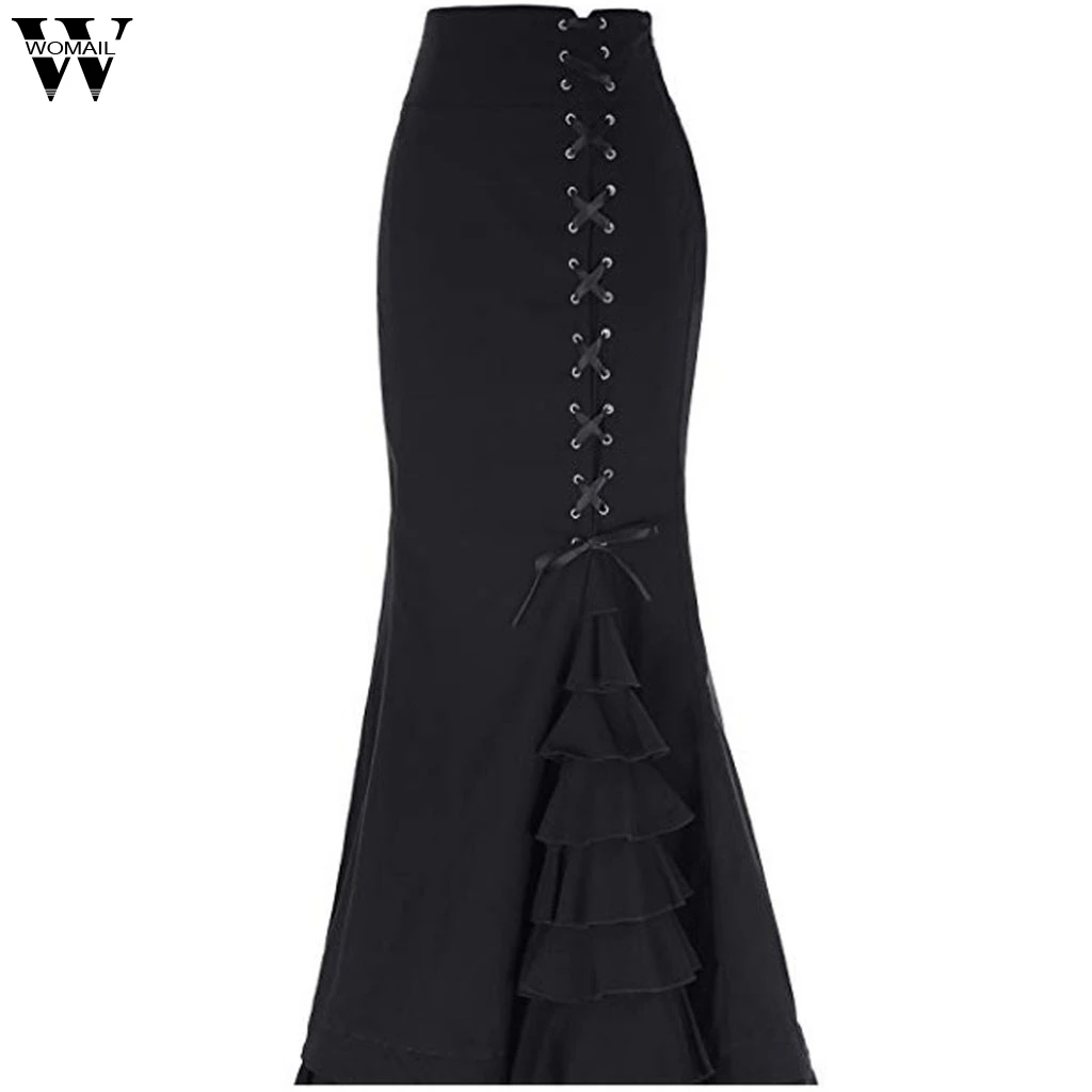 Womail юбка модная женская однотонная винтажная обтягивающая юбка длиной до щиколотки русалка юбка Apr18 Прямая поставка