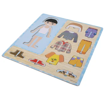 

Baby Clothes Matched Wooden Puzzles Kids Wooden DIY Toys Children Early Educational Figure Puzzle Games