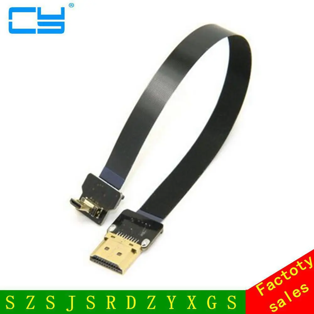 Плоский кабель 0 1 м 90 градусов вверх под углом FPV Micro HDMI штекер к FPC для GOPRO