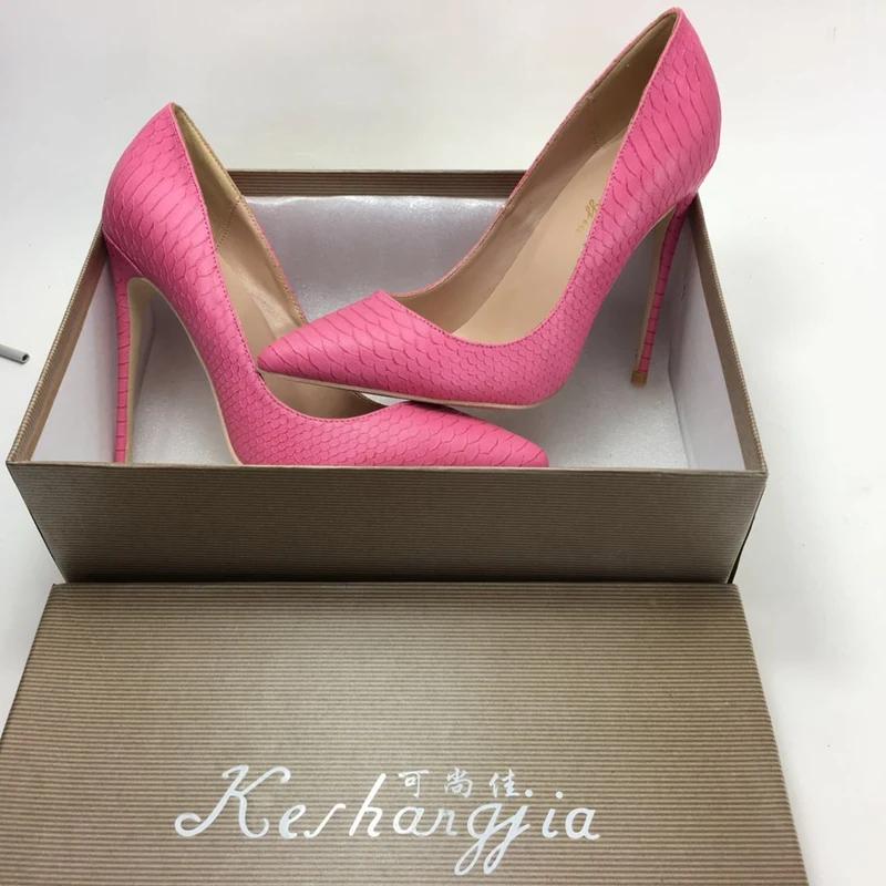 

2018 new pink colors high-heeled women's pumps shallow slip-on Wild ladies thin heels women's pumps party shoes pu leather