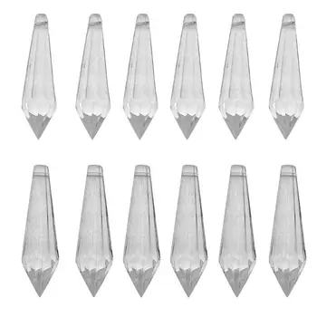 

12/20/30pcs Transparent Decagona Acrylic Crystal Beads Hanging Garland Chandelier Wedding Party Decor