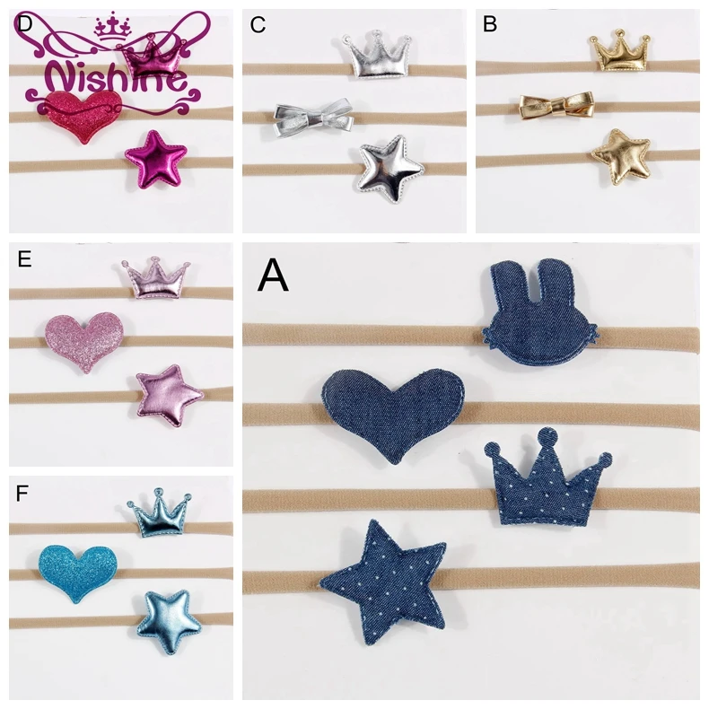 

Nishine 10sets/lot Cute Kids Headband Set Crown Heart Star Rabbit Ear Bowknot Infant Headband Newborn Children Phtography Props
