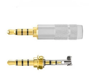 

20pcs Gold Plated Straight 4 Pole 2.5mm Stereo TRRS repair Headphone Male Plug Jack metal Audio Connector free shipping