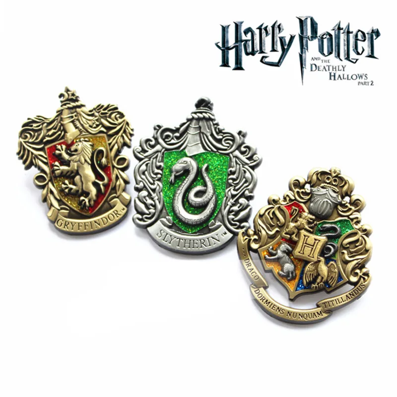 

3D Harry Potter Gryffindor/Hogwarts Slytherin School Metal Cool Badge Pin Brooch Cosplay Costume Accessory Gift Women Men